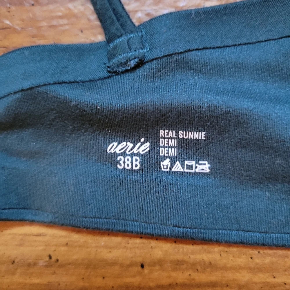 AE Aerie Real Sunnie Demi Push Up Strappy Back Bra, Green, NWT, 38B - Picture 10 of 13